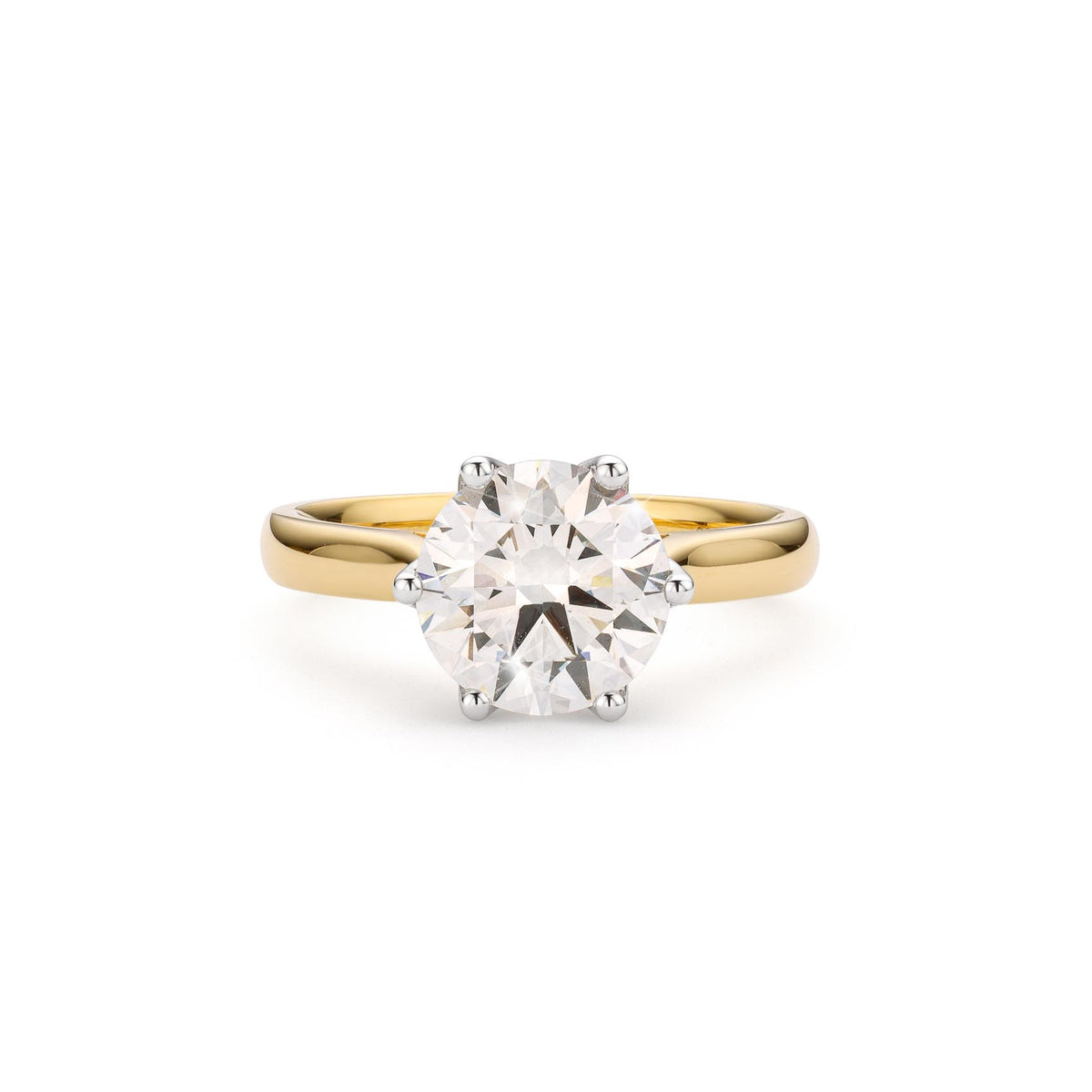 Round 3ct Lab Diamond Solitaire 6 claws
