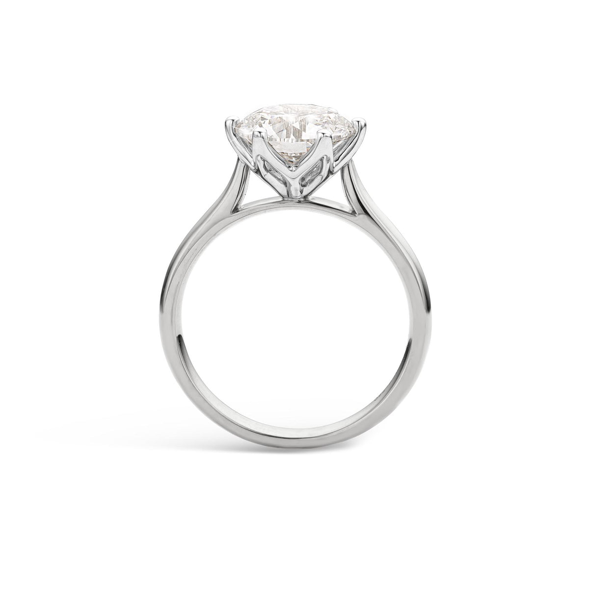 2.5ct Lab Diamond Round Solitaire with 6 claws Platinum