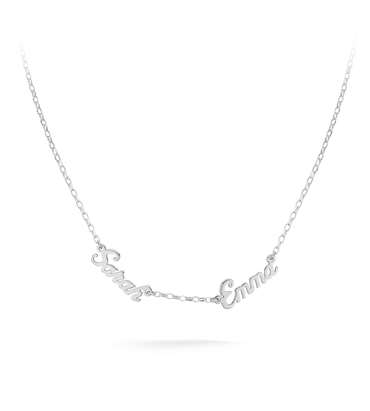 Silver Double Name Necklace