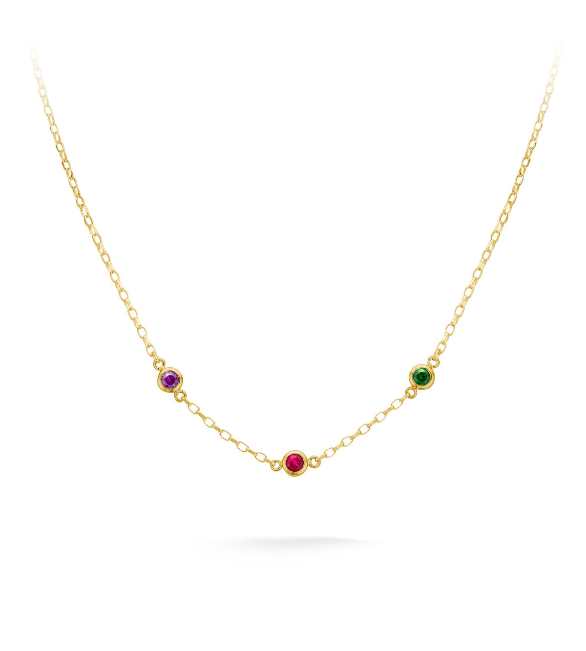 9ct Gold Multi birthstone Necklace