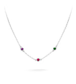 Silver Multi birthstone Necklace