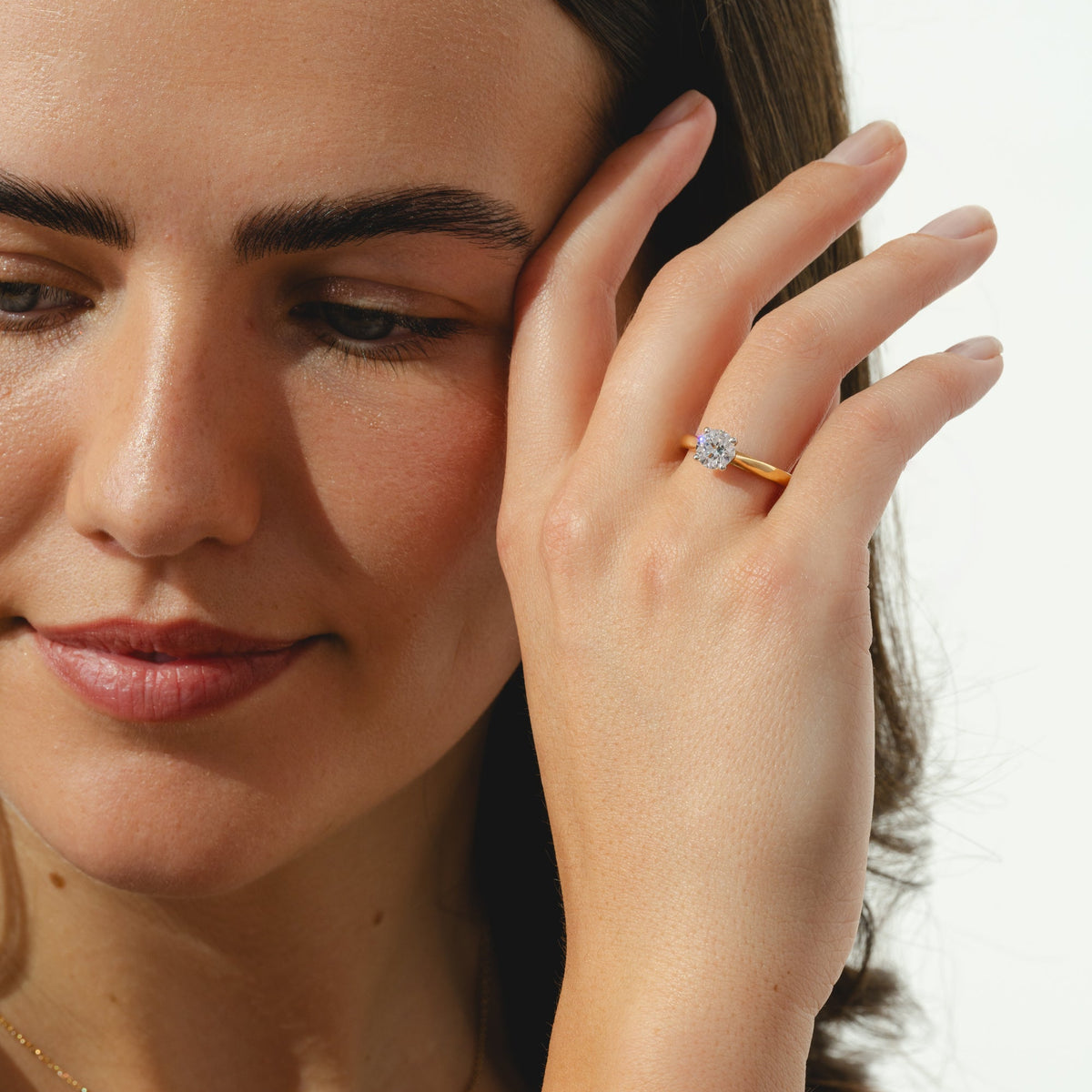Round Solitaire 1ct Lab Diamond Ring in 18ct Yellow Gold