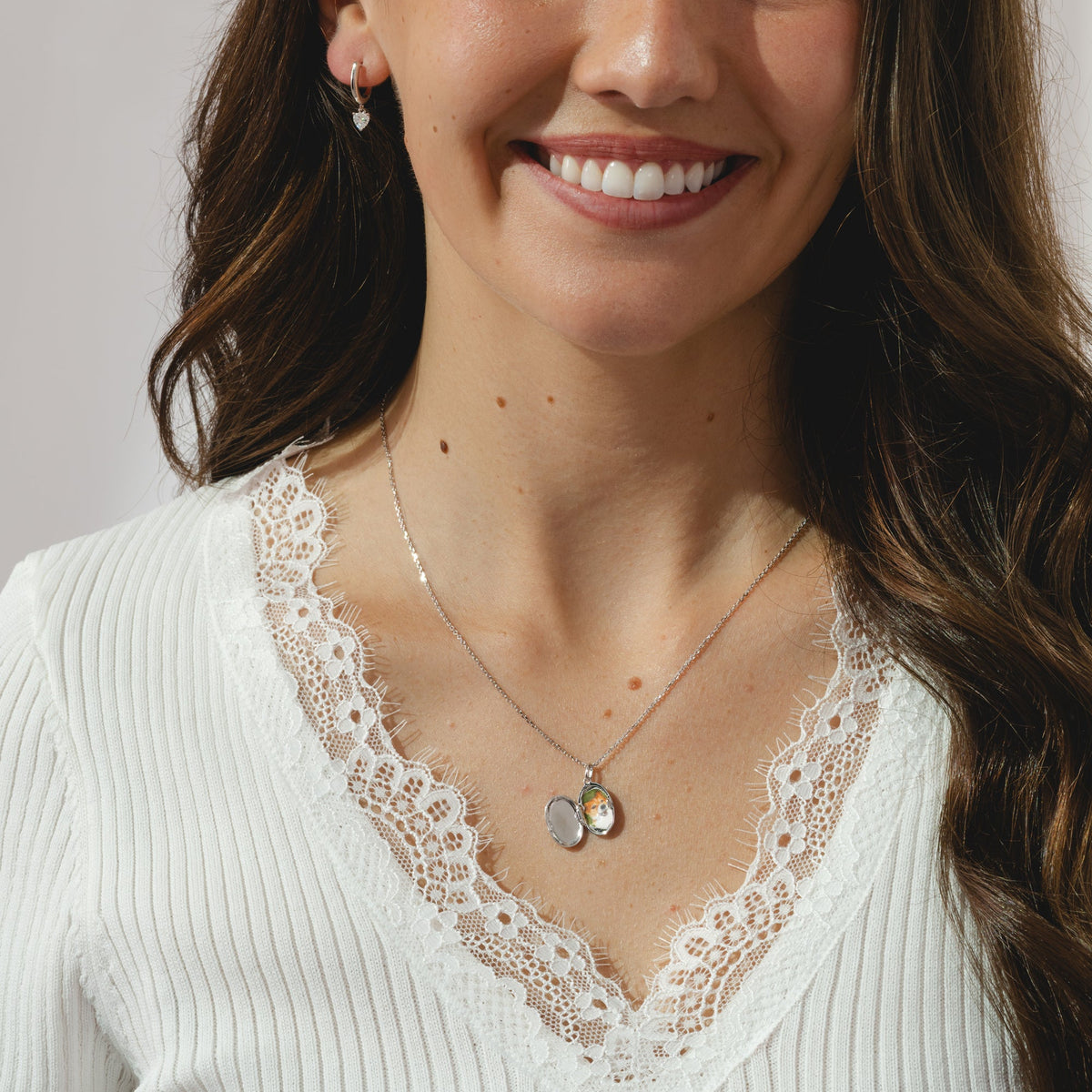Oval Silver Locket Necklace