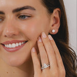 Platinum 2ct lab diamond earrings