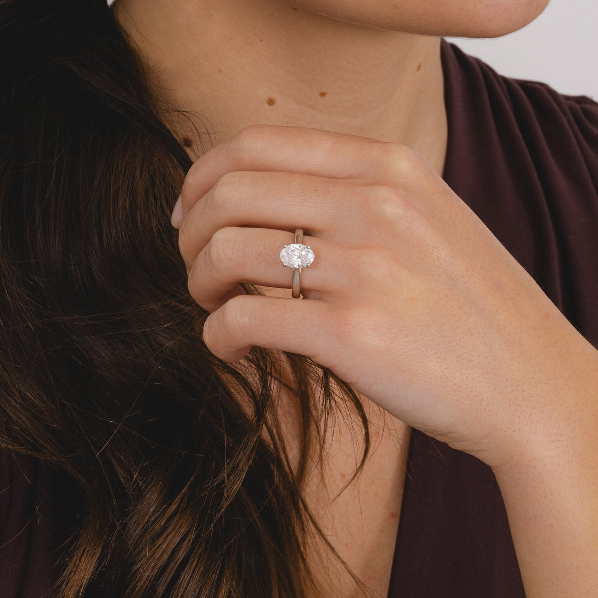 2ct Oval Lab Diamond Ring Solitaire