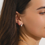 Silver Teardrop Pear Stud Earrings