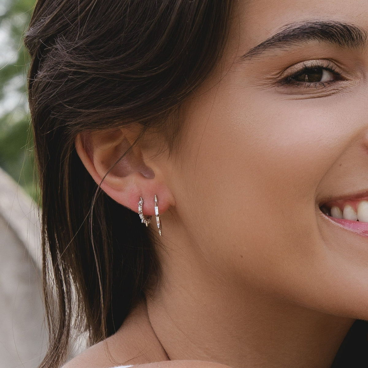 Small Spike Hoop Earrings