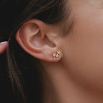 9ct Gold CZ Star Ear Climber Earrings