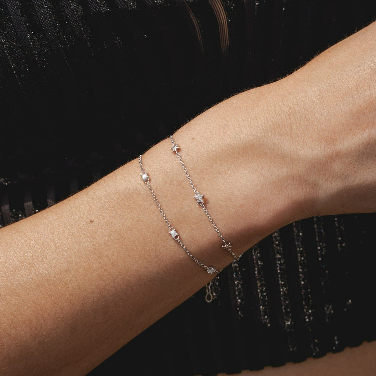 Silver Square CZ Bracelet