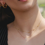 9ct Gold Block Initial Necklace