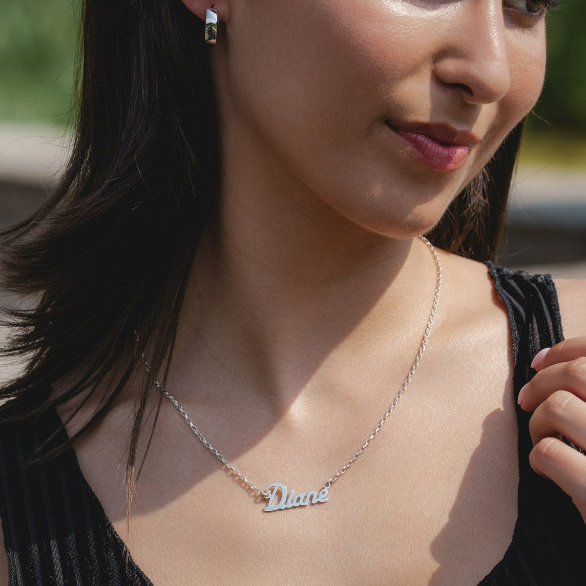 Silver Customizable Script Name Necklace (1-6 Letters)