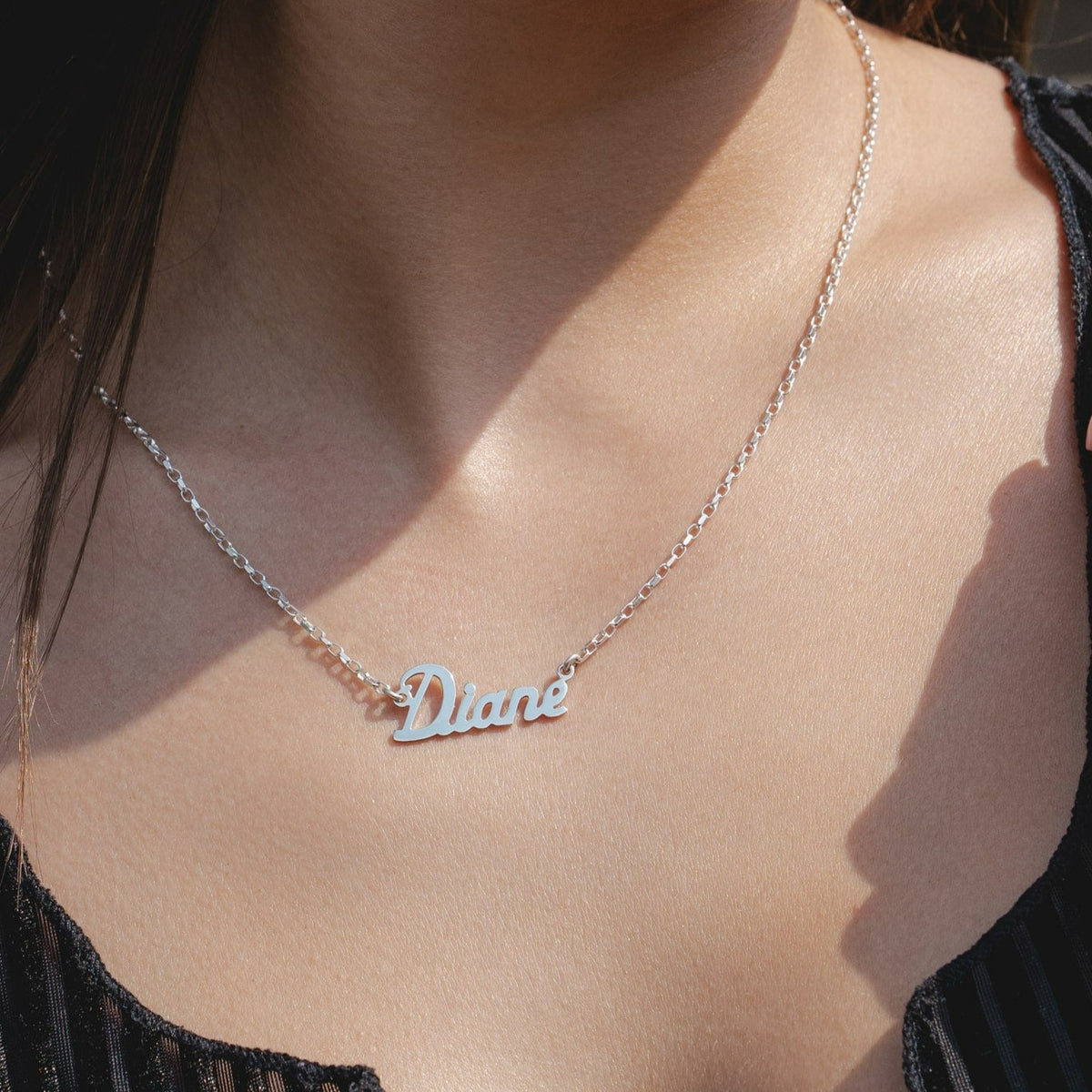 Silver Customizable Script Name Necklace (1-6 Letters)