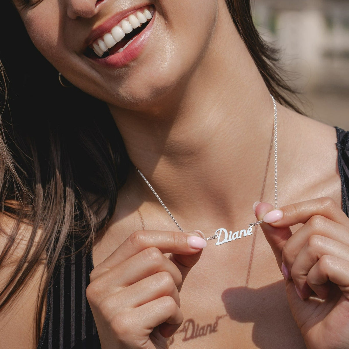 Silver Customizable Script Name Necklace (1-6 Letters)