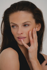 Stone Set Silver Flower Ring