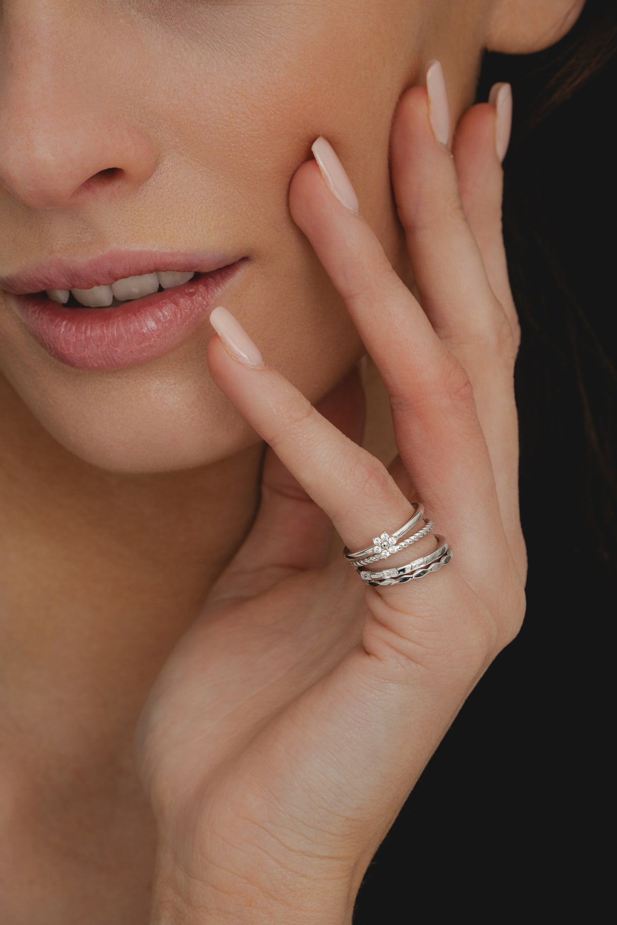 Silver Rub-over Baguette Ring