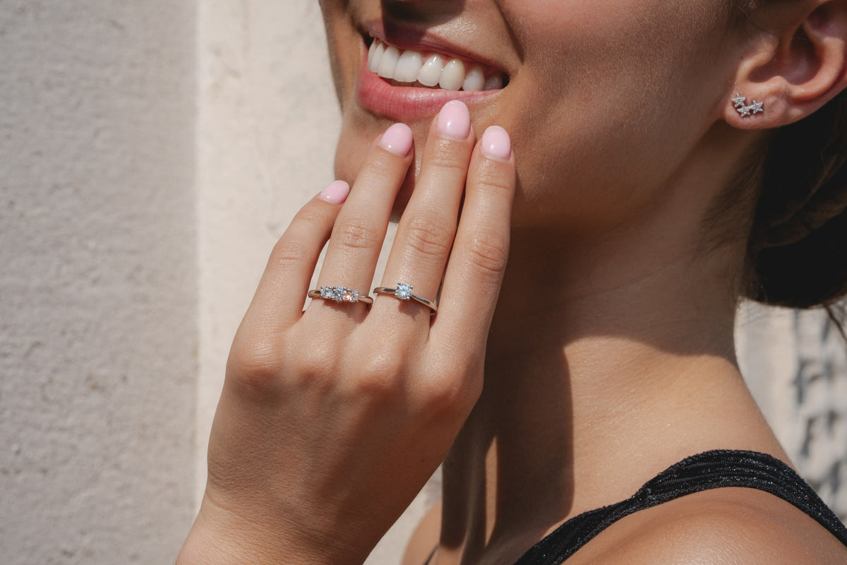 3 stones .65ct Natural Diamond Ring in Platinum