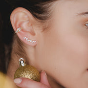 9ct Gold Multi Stone CZ Climber Earrings