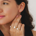 9ct Gold Multi Stone CZ Climber Earrings