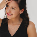 Silver Engravable dainty Mini Bar Necklace