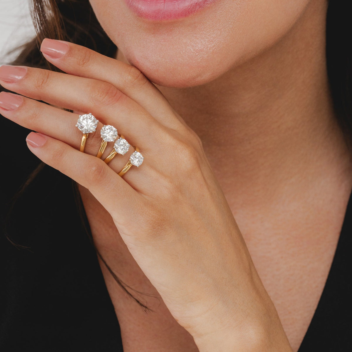 2ct Round Natural Diamond Ring with 4 claws