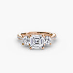 Three Stone with Pavé Band