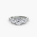 Three Stone with Pavé Band