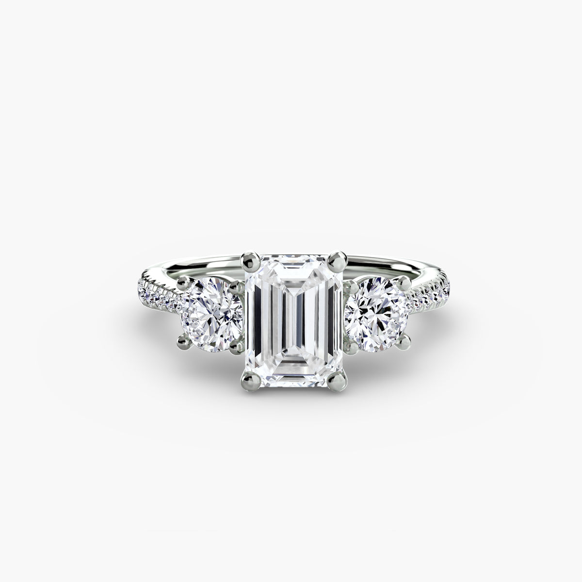 Three Stone with Pavé Band