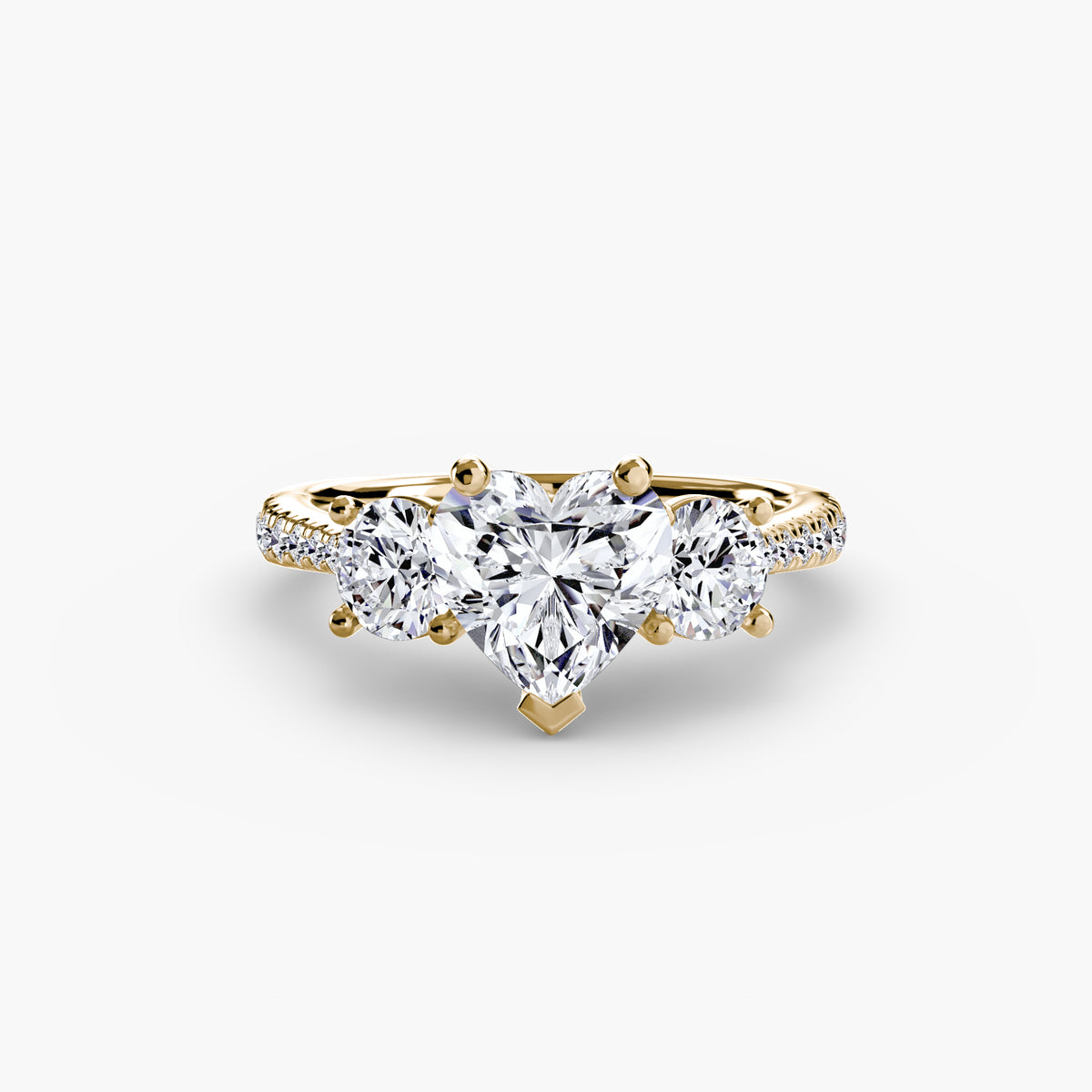 Three Stone with Pavé Band