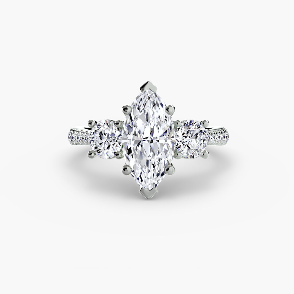 Three Stone with Pavé Band