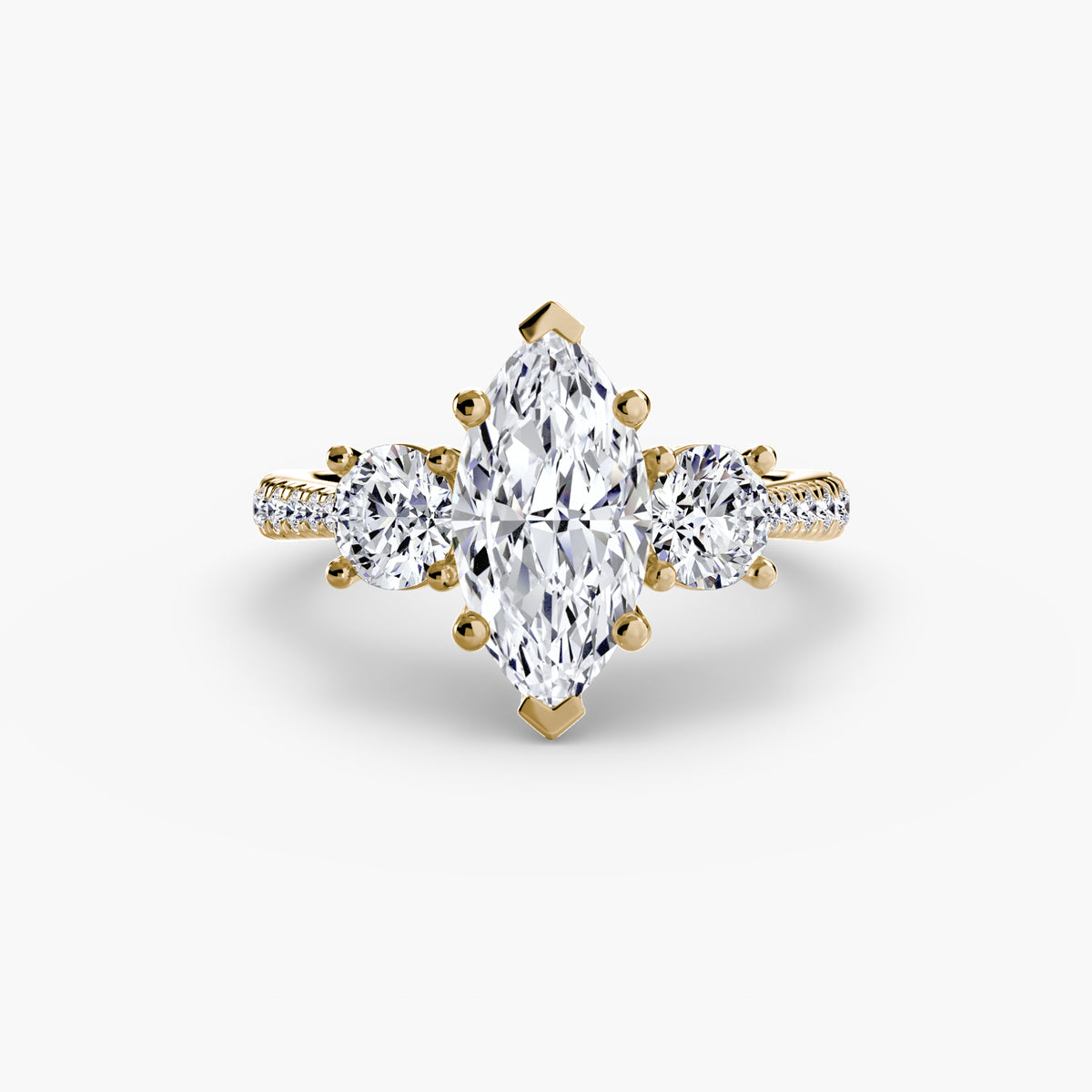 Three Stone with Pavé Band