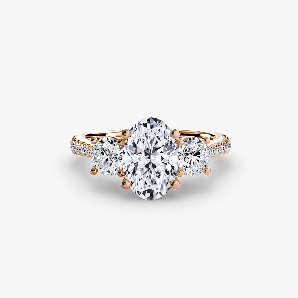 Three Stone with Pavé Band
