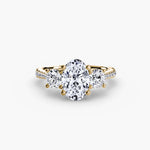 Three Stone with Pavé Band
