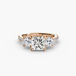 Three Stone with Pavé Band