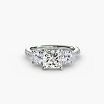 Three Stone with Pavé Band