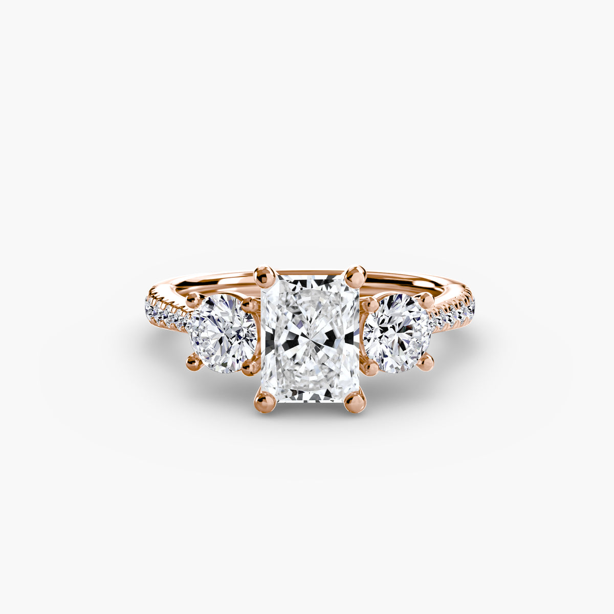 Three Stone with Pavé Band