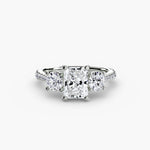 Three Stone with Pavé Band