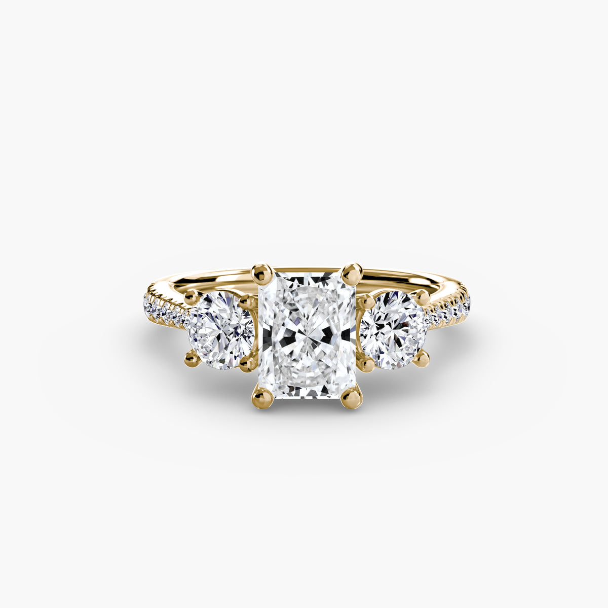Three Stone with Pavé Band