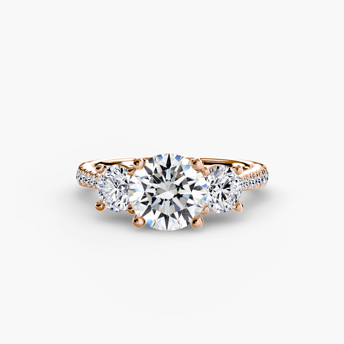 Three Stone with Pavé Band