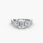 3 Stone Ring with fancy Pavé Band