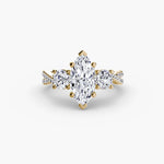 3 Stone Ring with fancy Pavé Band