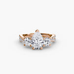 3 Stone Ring with fancy Pavé Band
