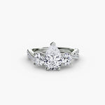 3 Stone Ring with fancy Pavé Band