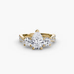 3 Stone Ring with fancy Pavé Band