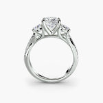 3 Stone Ring with fancy Pavé Band