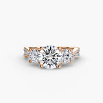 3 Stone Ring with fancy Pavé Band