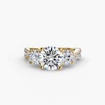 3 Stone Ring with fancy Pavé Band
