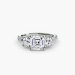 3 Stone with Pavé Band