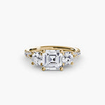 3 Stone with Pavé Band