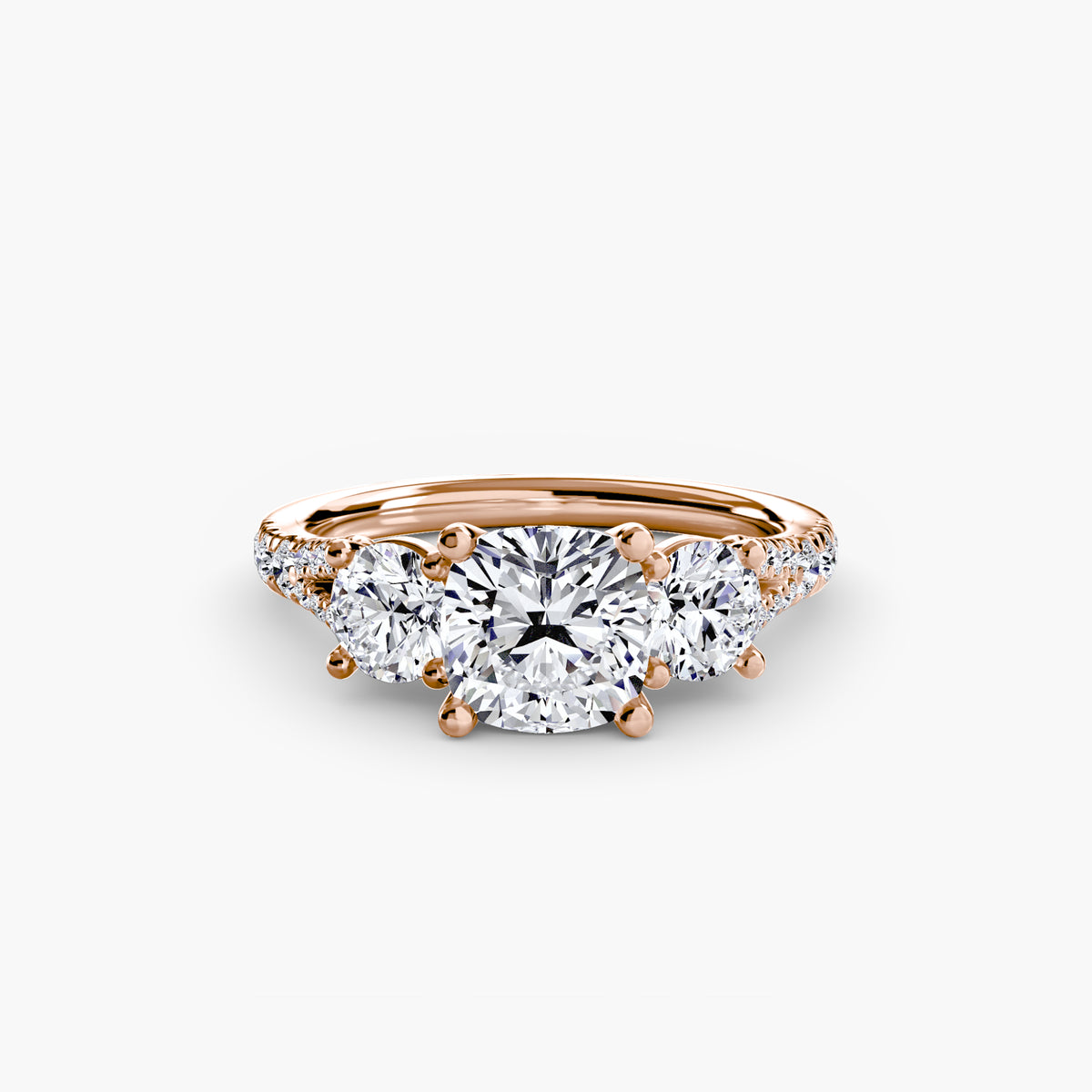3 Stone with Pavé Band