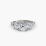 3 Stone with Pavé Band